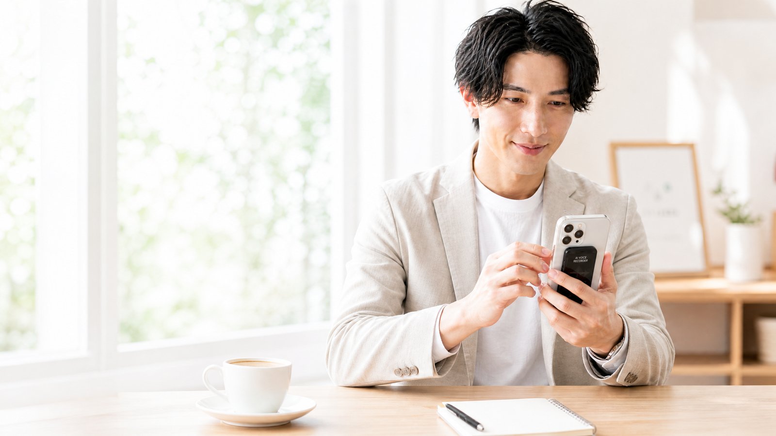 PLAUD Noteをスマホに装着して通話録音する運営者ヒカル