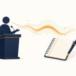 講義・インタビュー：講義を録音するイラスト